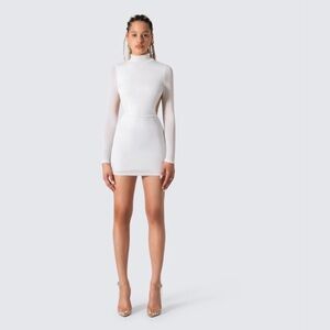 Finesse White Long Sleeve Mini Dress